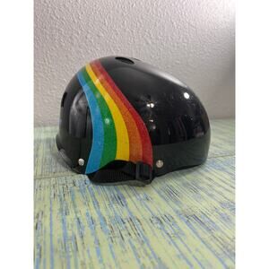 Triple 8 Sweat Saver SKATE DERBY Helmet SZ S/M RAINBOW GLITTER Sparkle